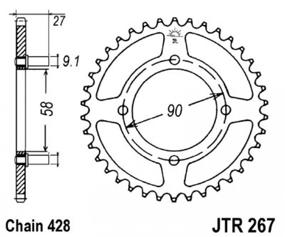 JT lánckerék JTR267.39