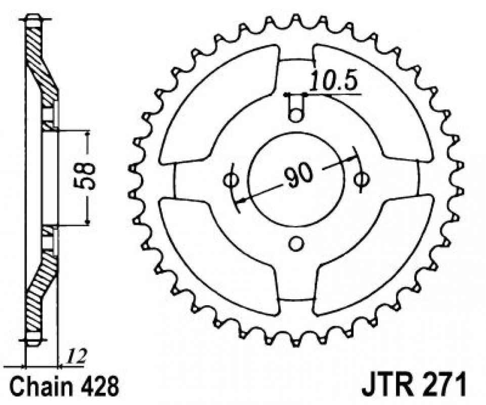 JT lánckerék JTR271.50