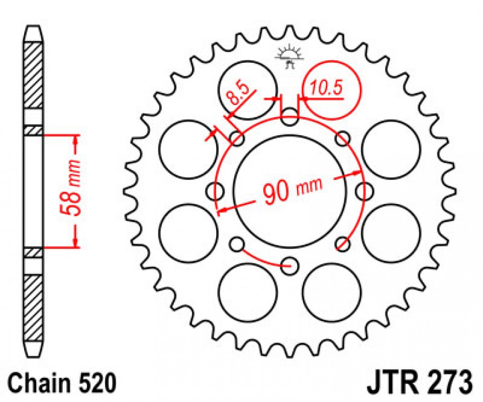 JT lánckerék JTR273.39