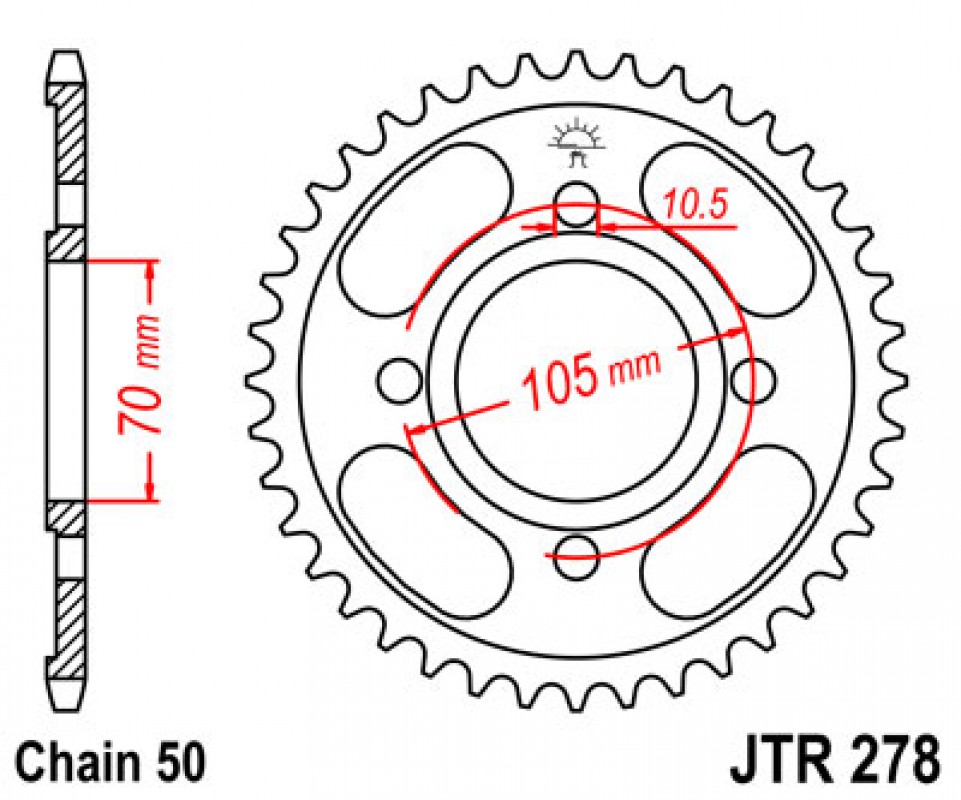 JT lánckerék JTR278.36