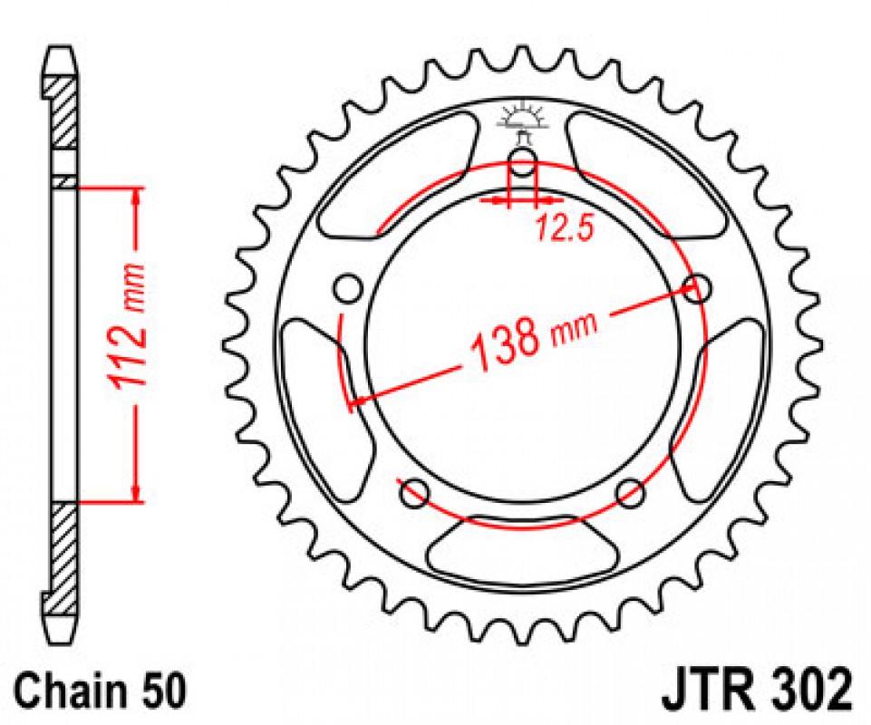 JT lánckerék JTR302.45