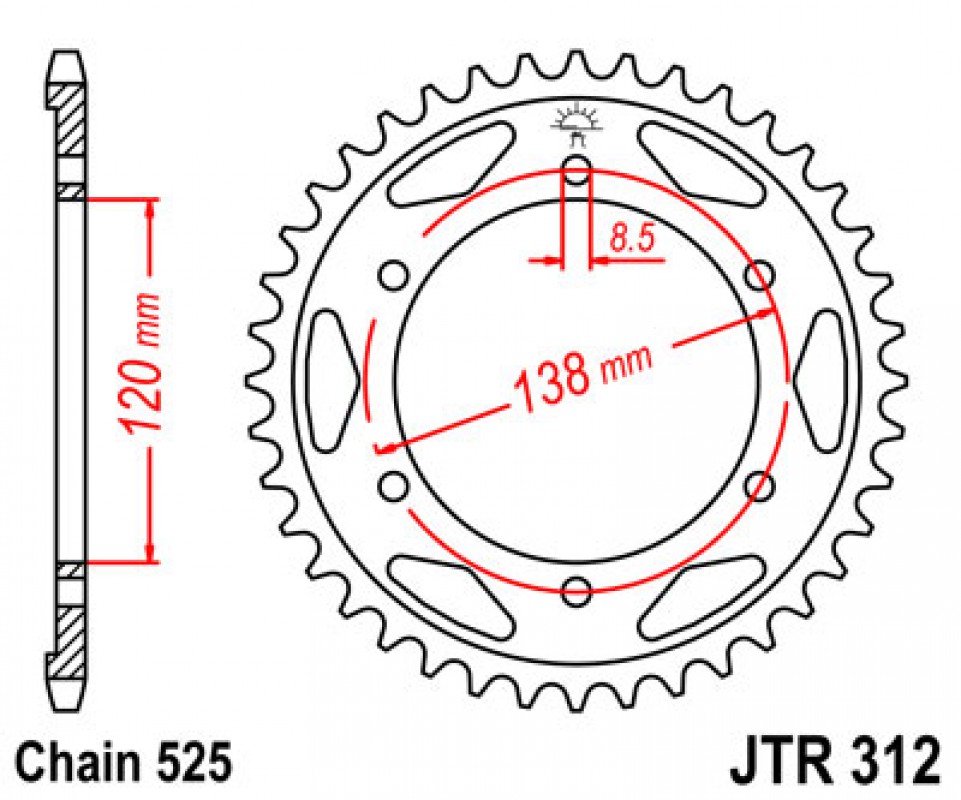 JT lánckerék JTR312.40