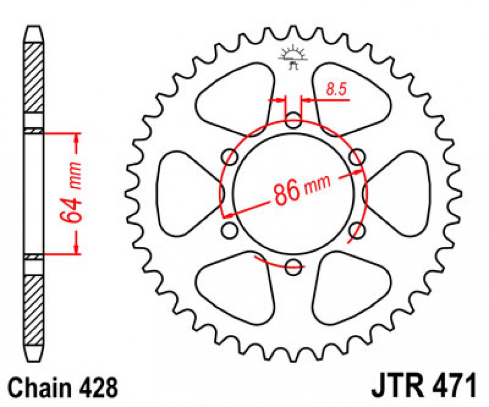 JT lánckerék JTR471.45