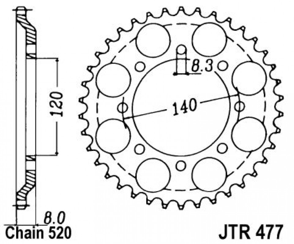 JT lánckerék JTR477.43