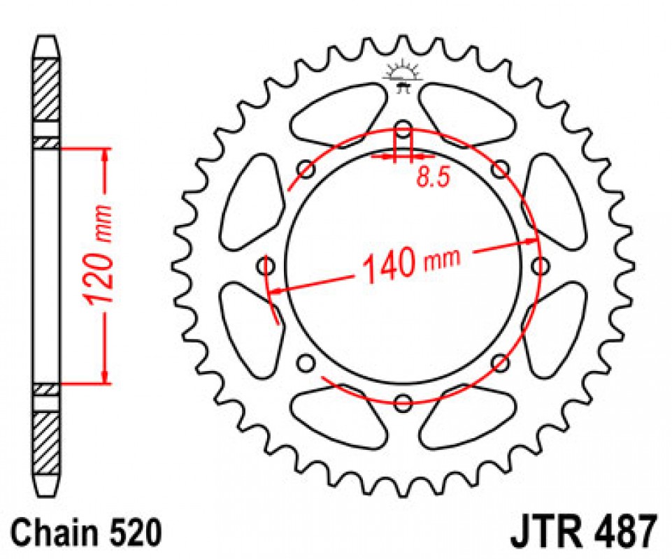 JT lánckerék JTR487.47