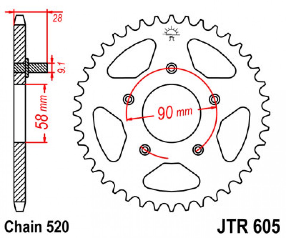 JT lánckerék JTR605.36