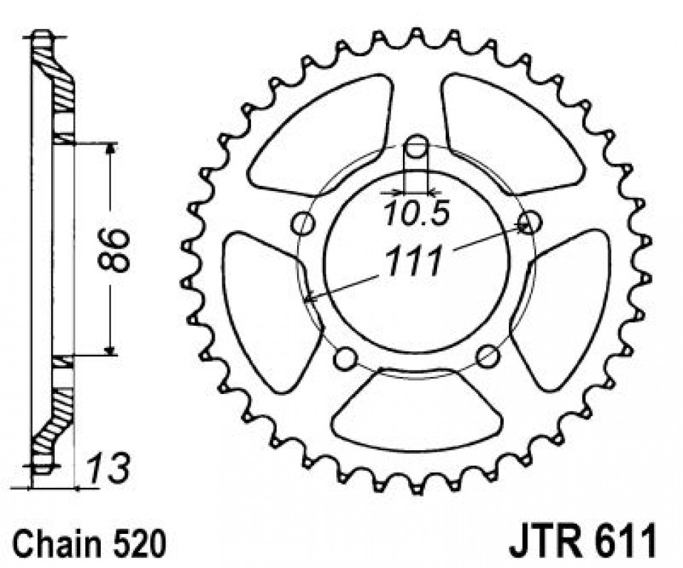 JT lánckerék JTR611.43