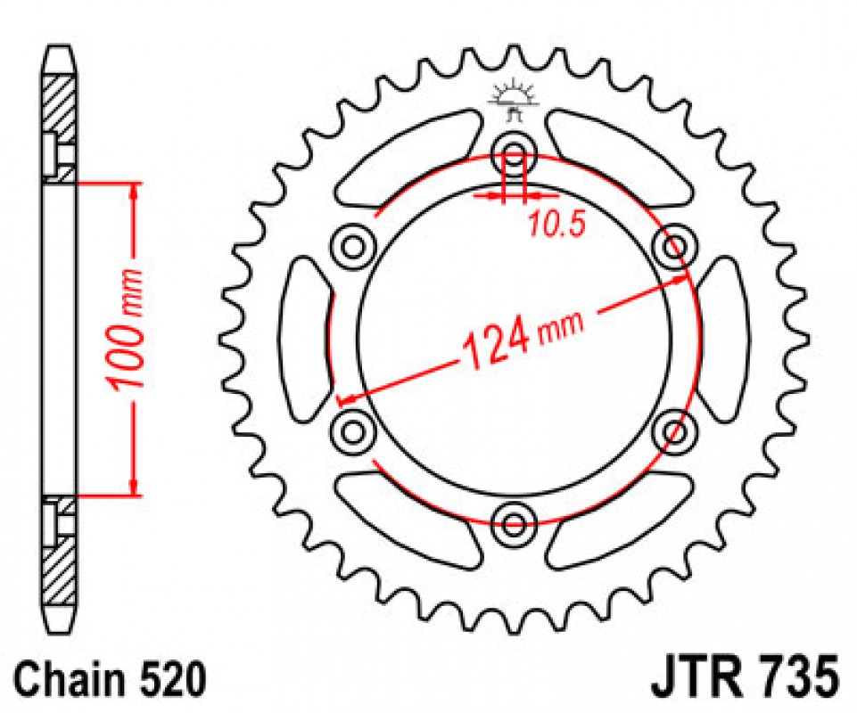 JT lánckerék JTR735.44