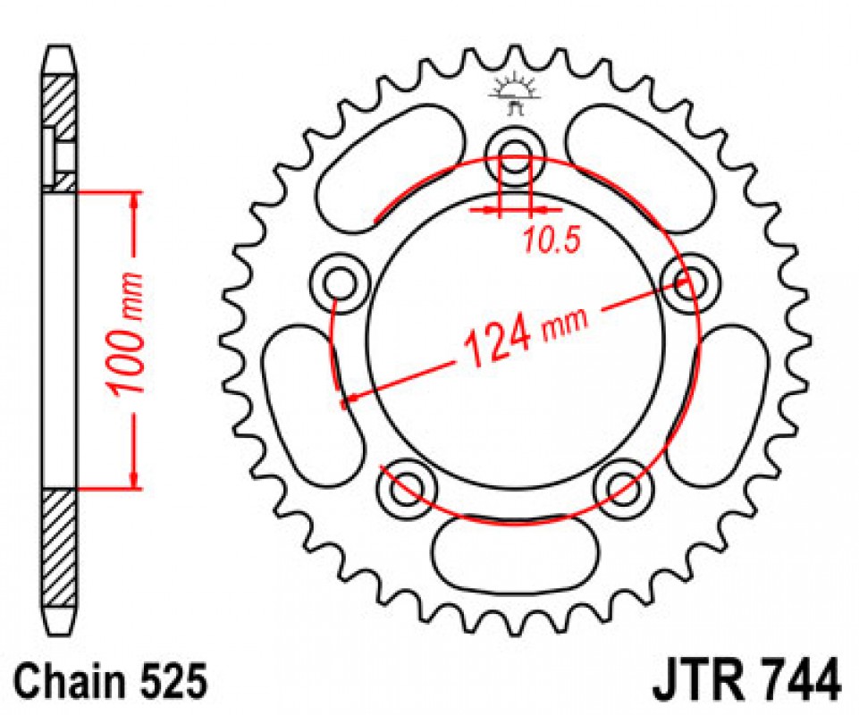 JT lánckerék JTR744.36