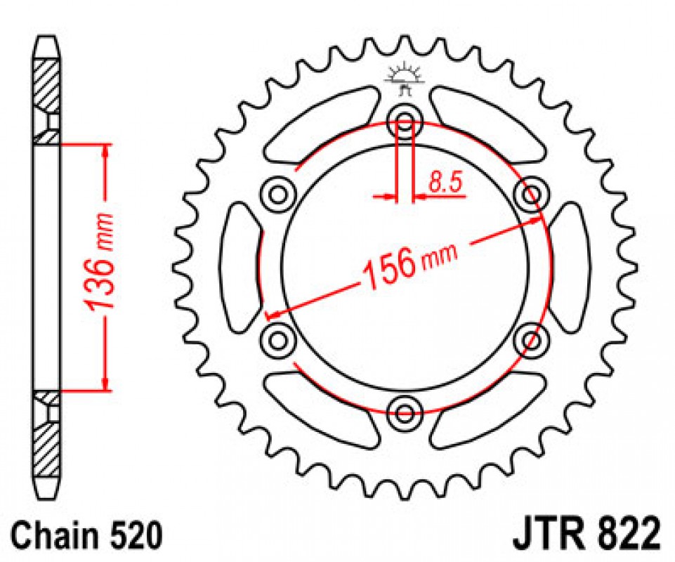 JT lánckerék JTR822.45