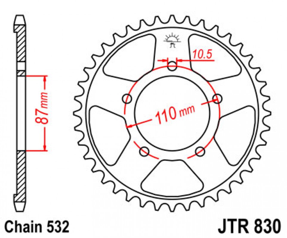 JT lánckerék JTR830.45