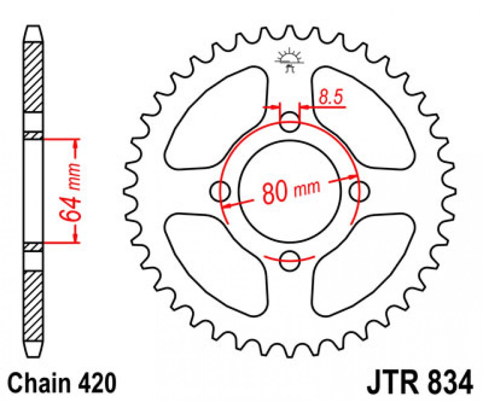 JT lánckerék JTR834.26