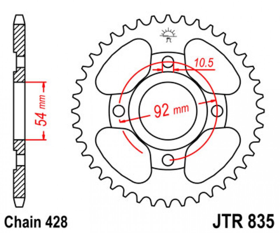 JT lánckerék JTR835.44