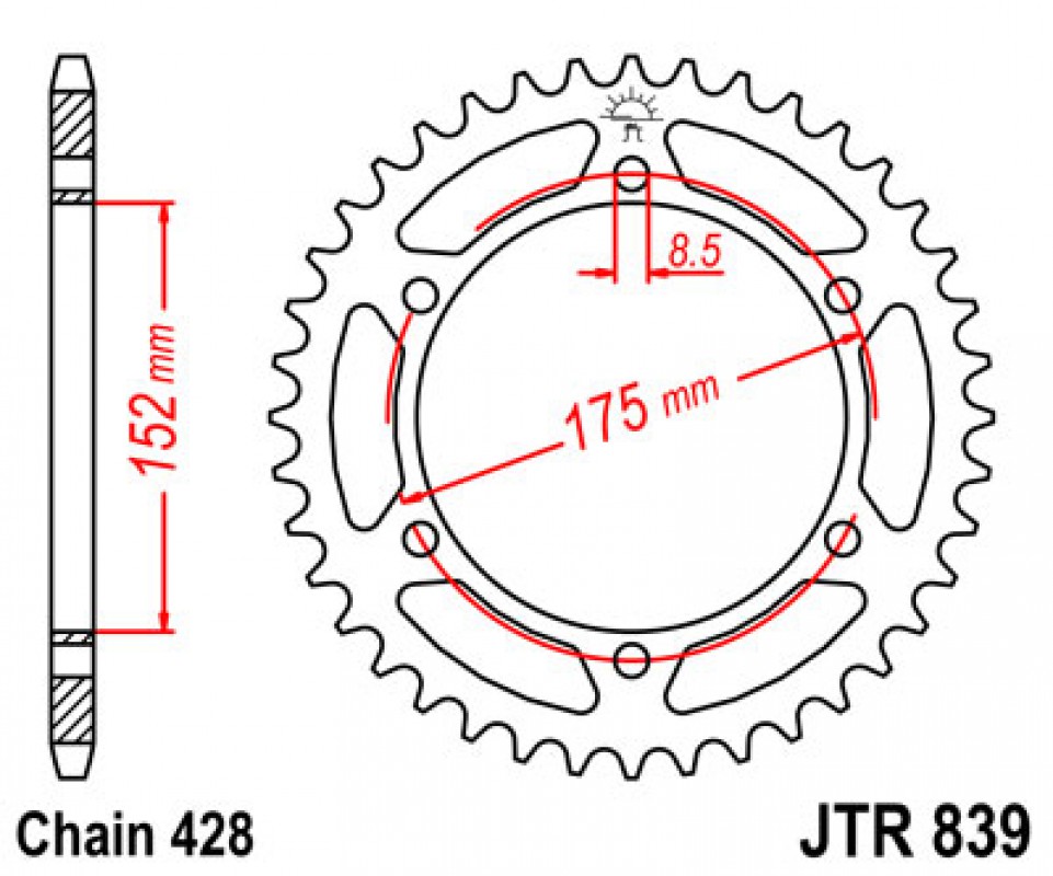 JT lánckerék JTR839.52