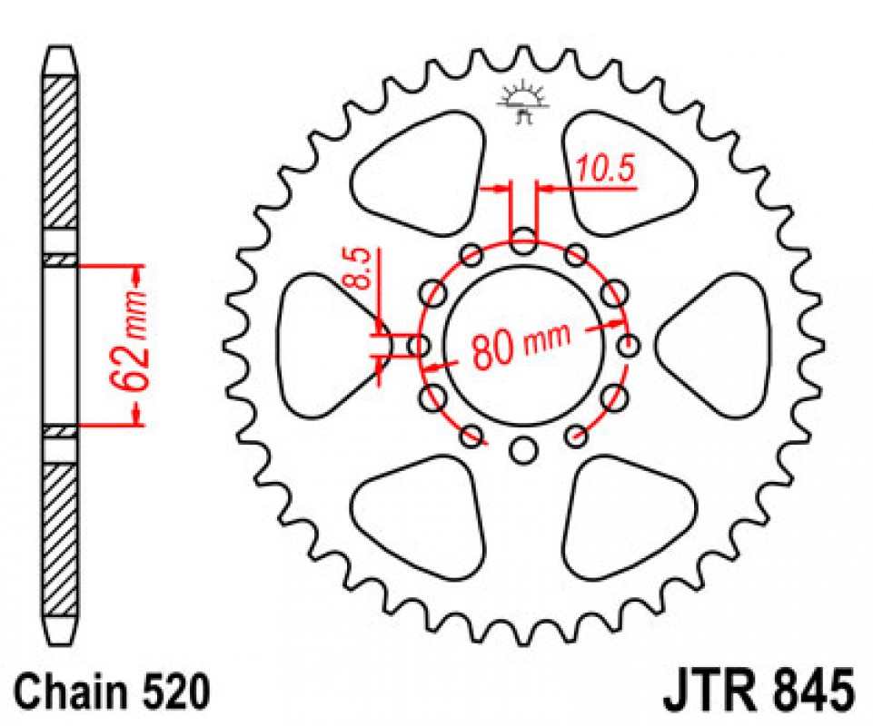 JT lánckerék JTR845.40