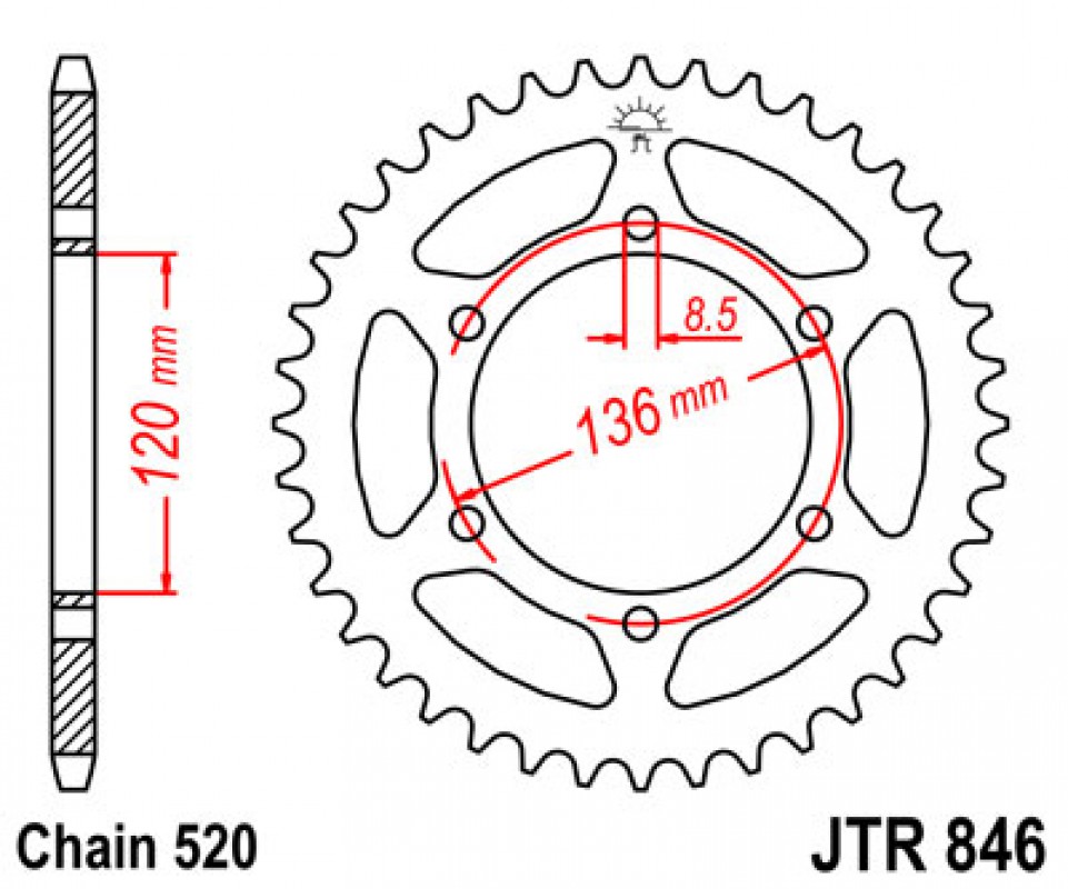 JT lánckerék JTR846.37