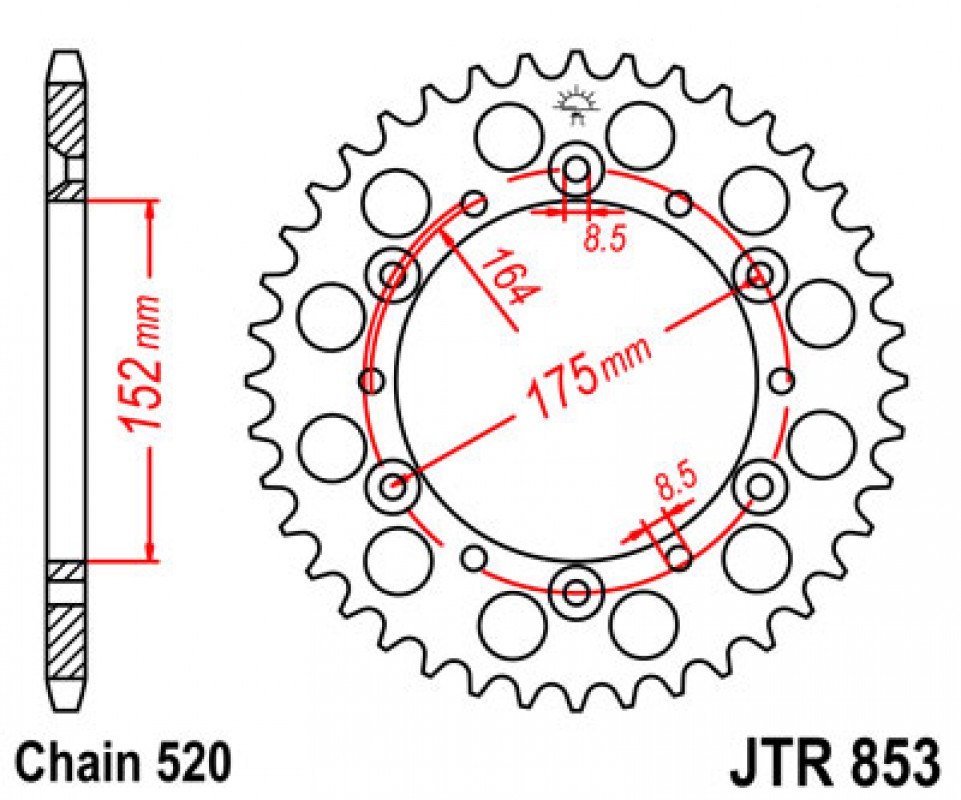 JT lánckerék JTR853.40