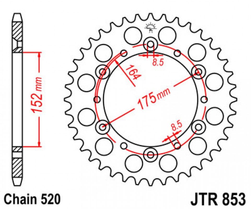 JT lánckerék JTR853.52