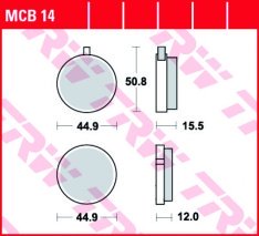 TRW MCB14 fékbetét - Organikus