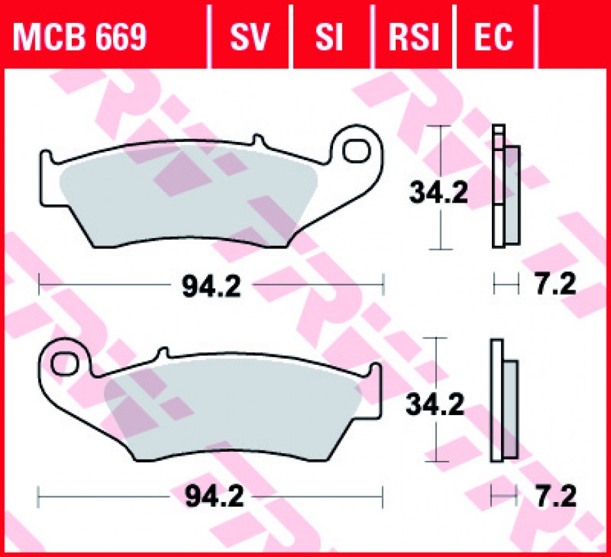 TRW MCB669 SV fékbetét - Szinteres