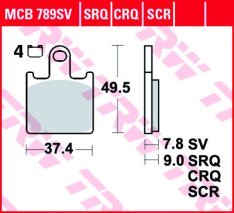 TRW MCB789 SRQ fékbetét - Szinteres (Racing)