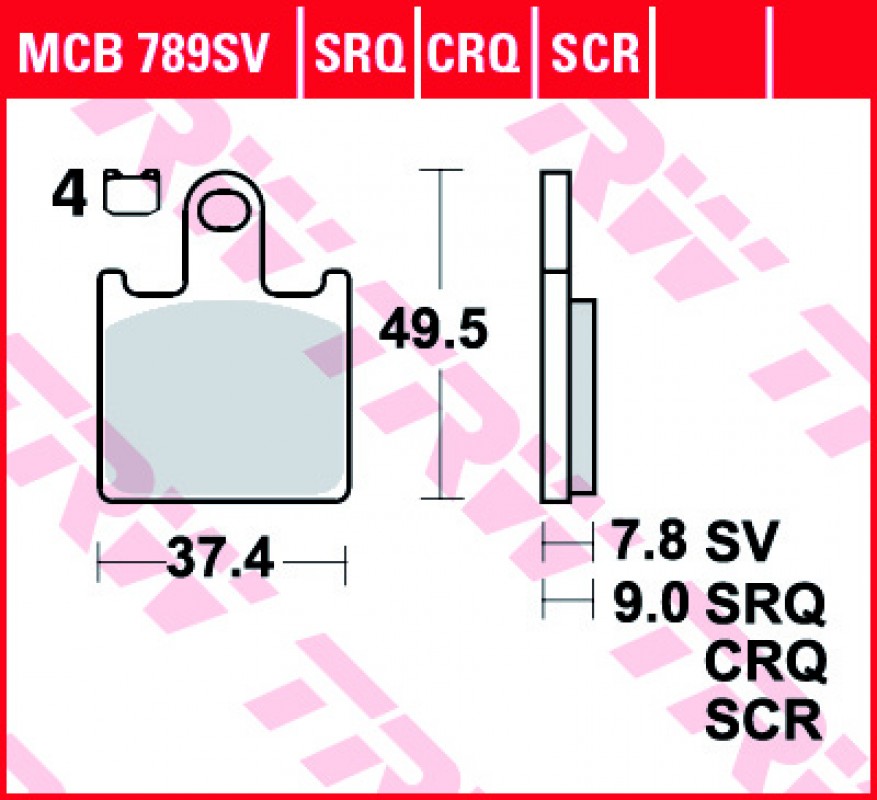 TRW MCB789 CRQ fékbetét - Carbon (Racing)