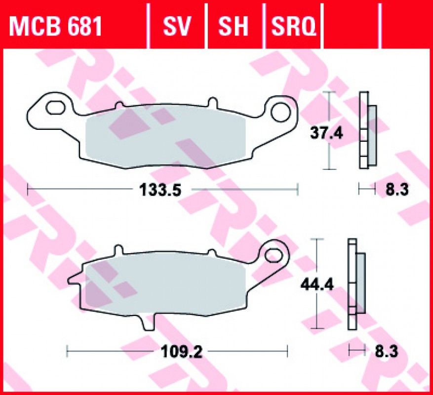 TRW MCB681 SH hátsó fékbetét - Szinteres