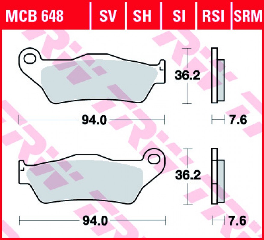 TRW MCB648 SV fékbetét - Szinteres