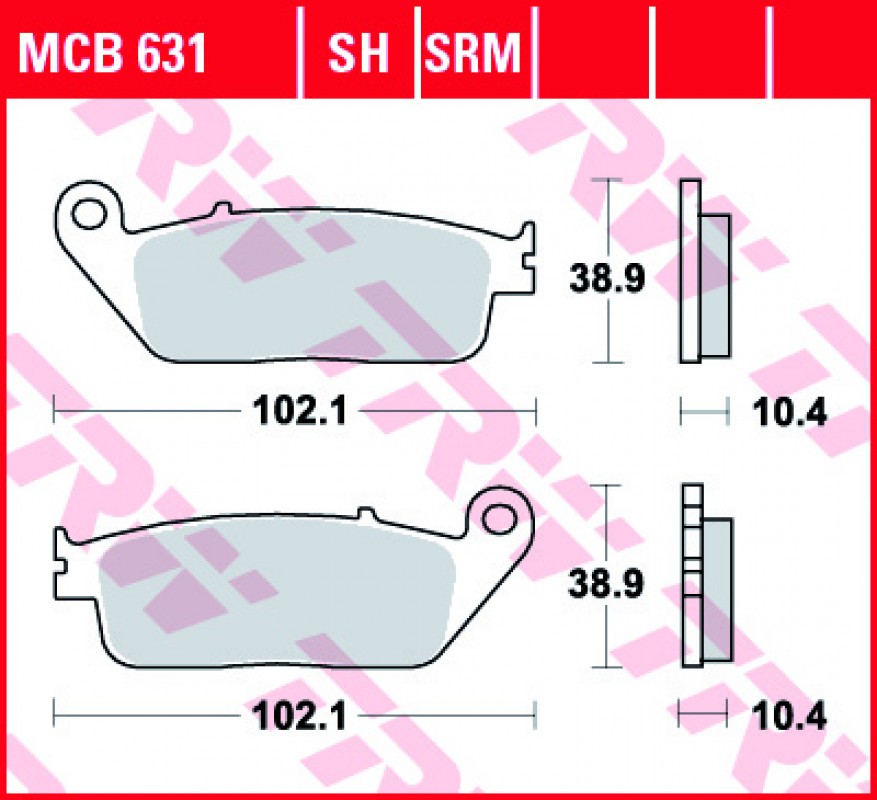 TRW MCB631 SH hátsó fékbetét - Szinteres