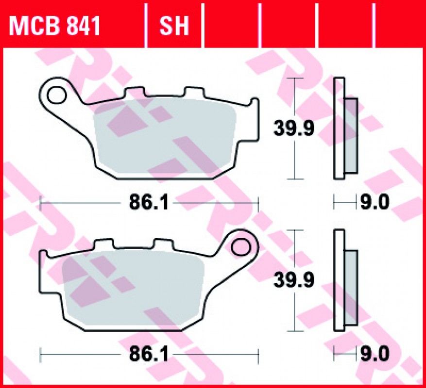 TRW MCB841 SH hátsó fékbetét - Szinteres