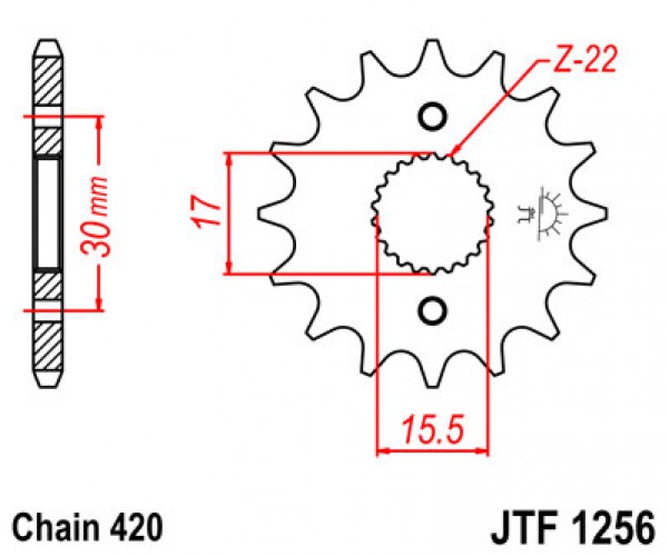 JT lánckerék JTF1256.15