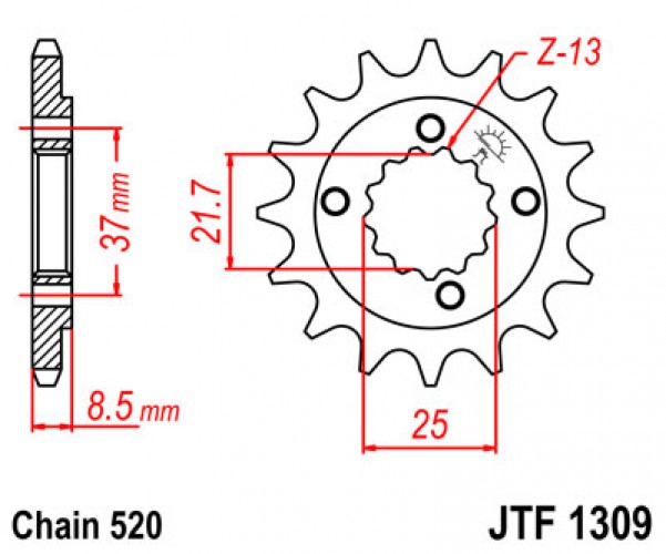 JT lánckerék JTF1309.14