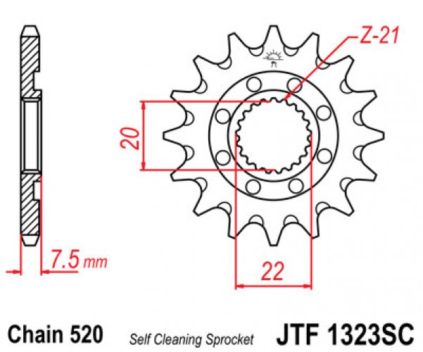 JT lánckerék JTF1323.14