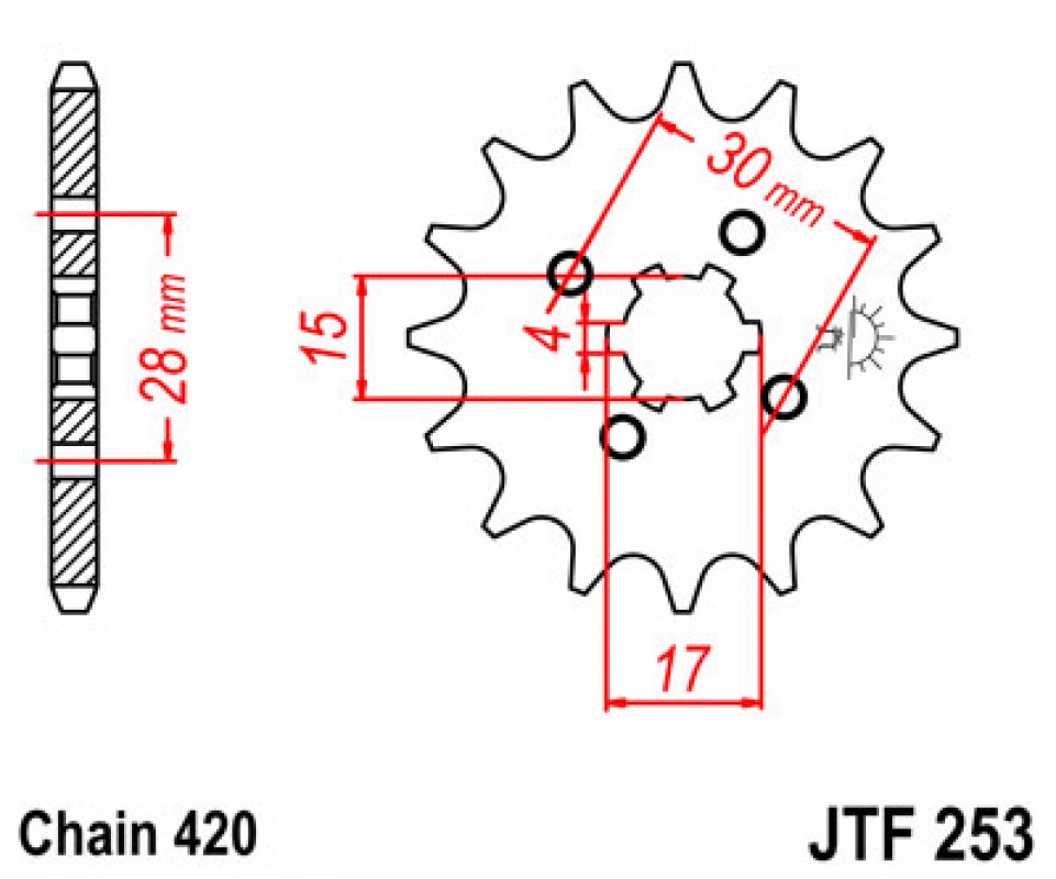 JT lánckerék JTF253.16