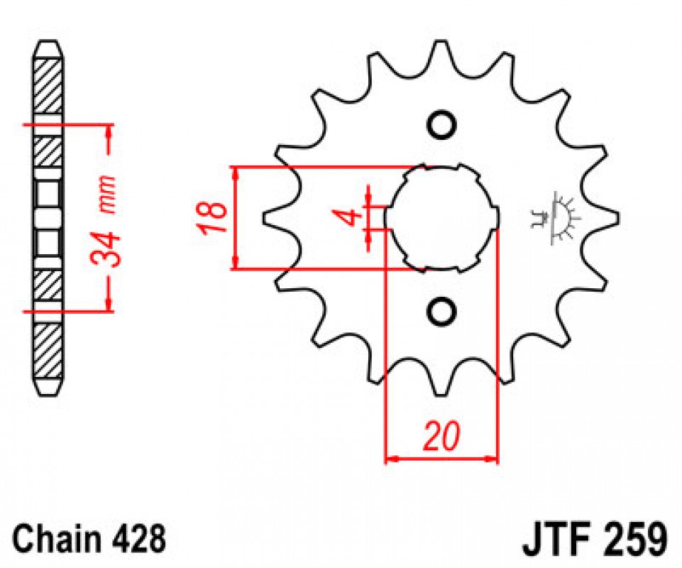 JT lánckerék JTF259.14