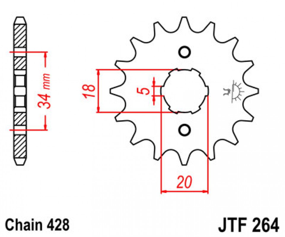 JT lánckerék JTF264.15