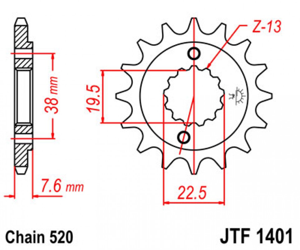 JT lánckerék JTF1401.13