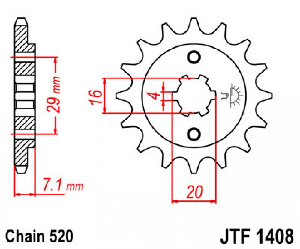 JT lánckerék JTF1408.15