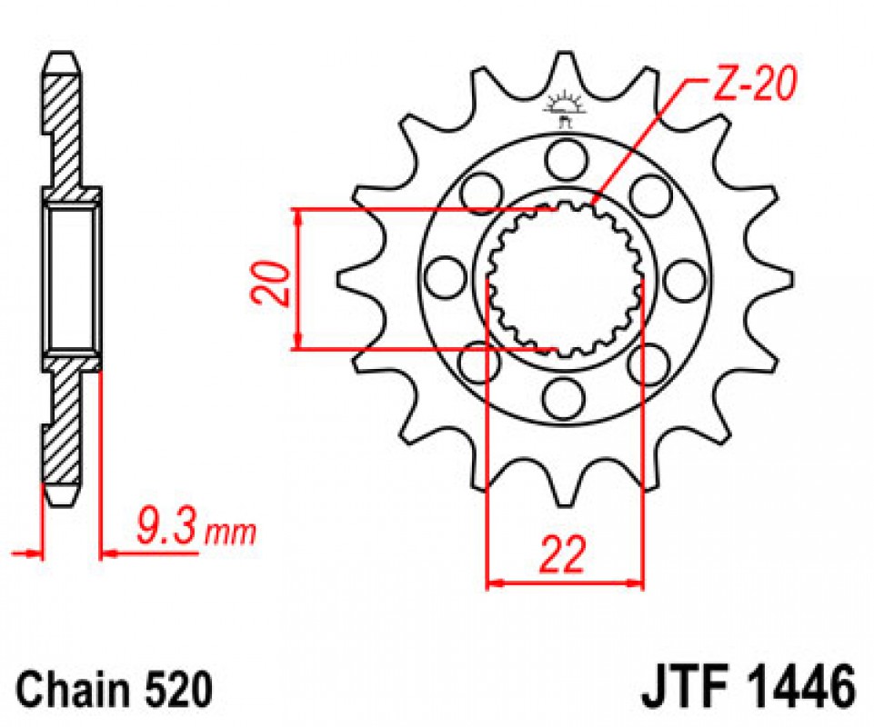 JT lánckerék JTF1446.12