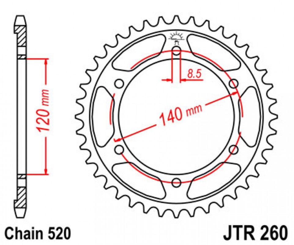JT lánckerék JTR260.38
