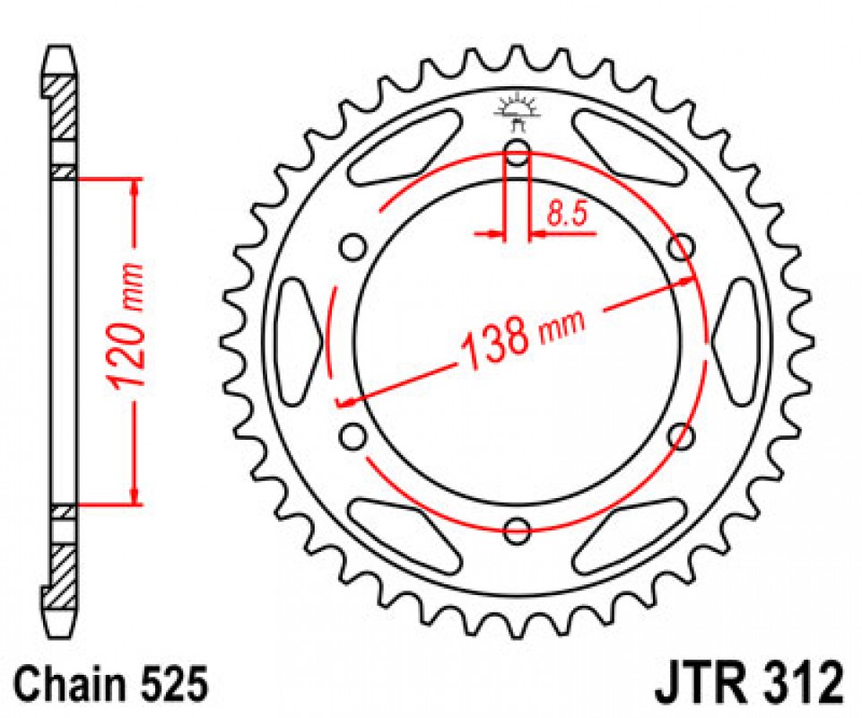 JT lánckerék JTR312.38