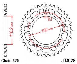 Hátsó lánckerék a JT-től