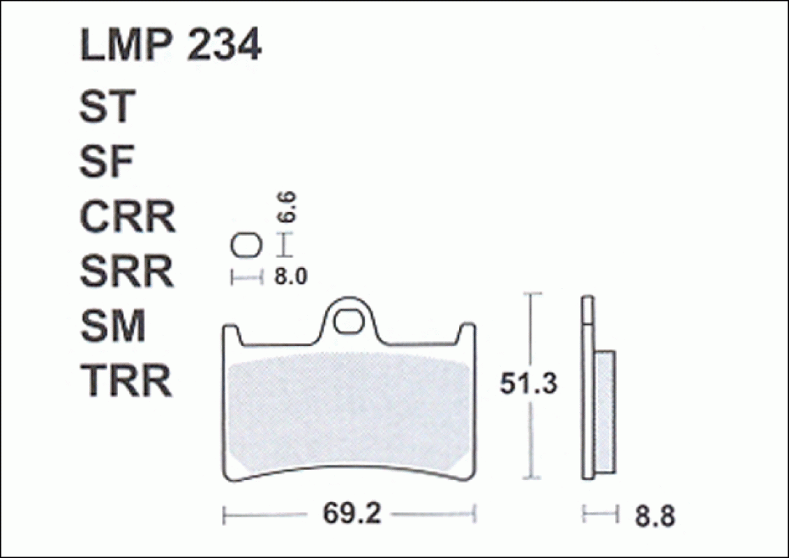 AP Racing LMP234 SF típusú fékbetét