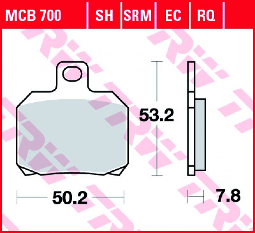 TRW MCB700 hátsó fékbetét