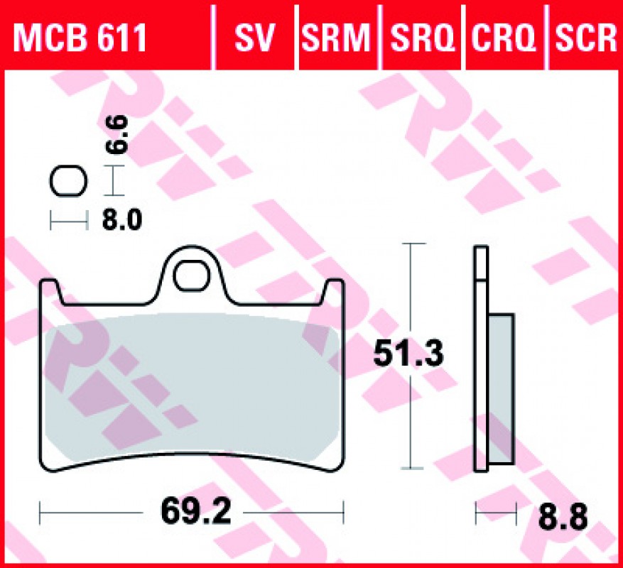 TRW MCB611 fékbetét