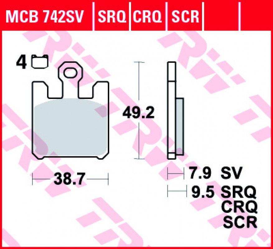 TRW MCB742 SV fékbetét