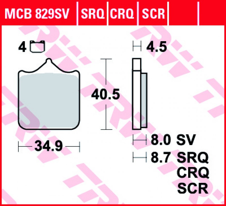 TRW MCB829 SV fékbetét