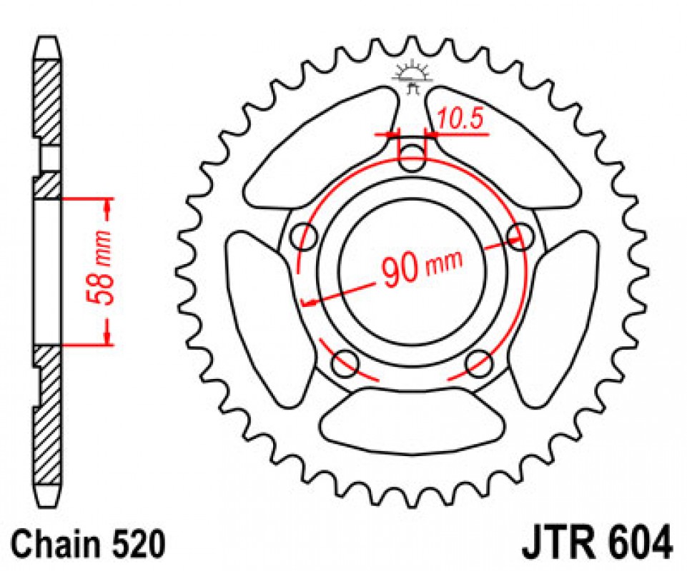 JT lánckerék JTR604.35