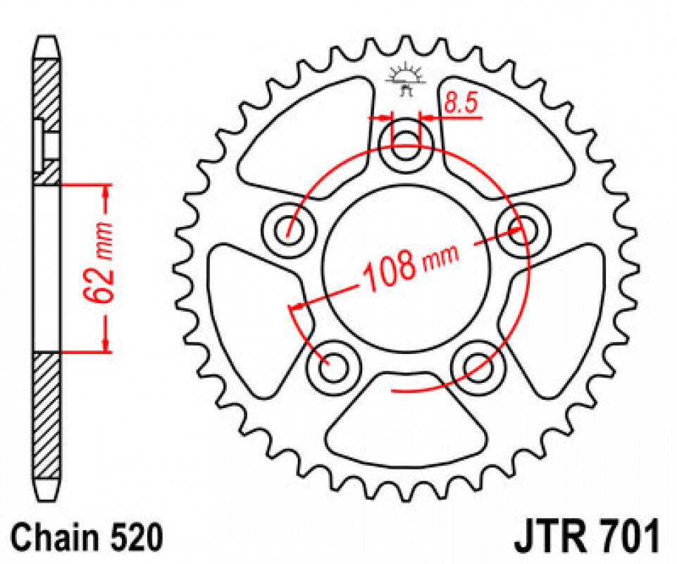 JT lánckerék JTR701.43