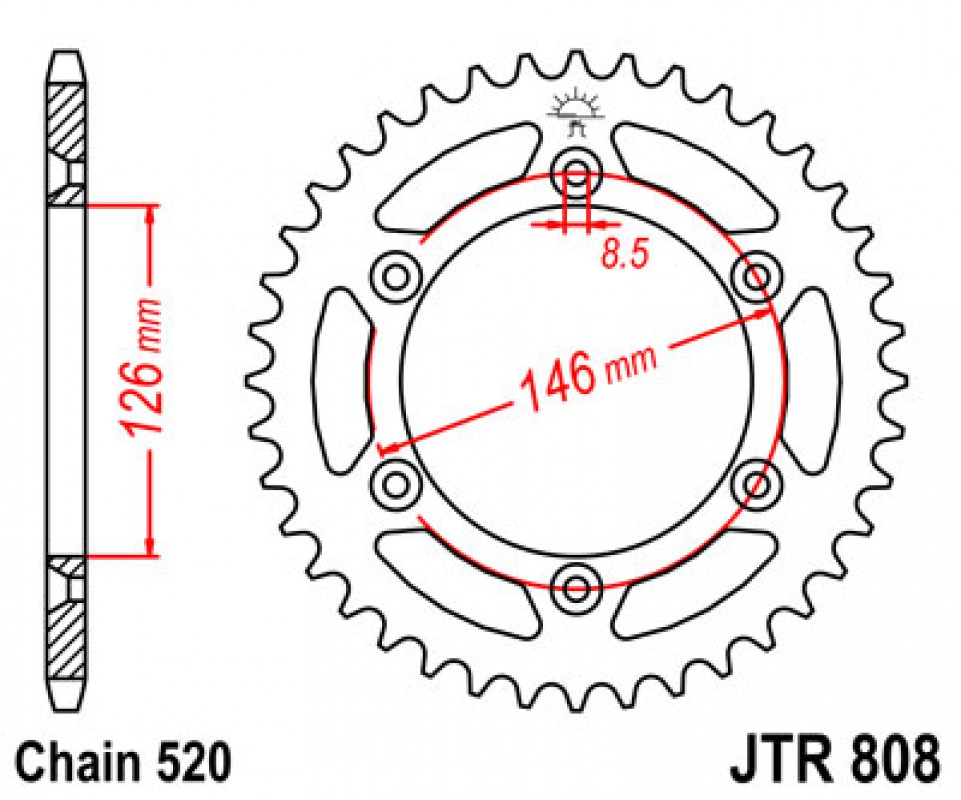 JT lánckerék JTR808.39